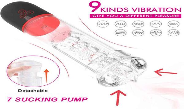 NXY Sex Pump Toys Vacío vibratorio con entrenamiento automático recargable 9 modos de vibración para masturbador masculino Ampliación Juguete sexual 12142361142