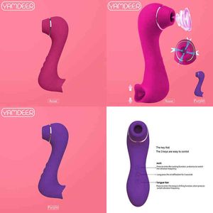 Nxy Sex Toy Vibromasseur Clitoris Sucer et Lécher Vibromasseur Double Tête G Spot Stimulateur Masseur De Mamelon Vaginal Oral 1218