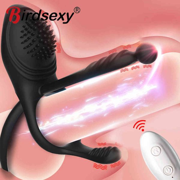 Nxy Sex Vibrators Adult Toys Penis Sleeve Ring Vibrator Male Retard Ejaculation Clitoris Stimulator Wireless Remote Cockrings Porducts Shop 1201
