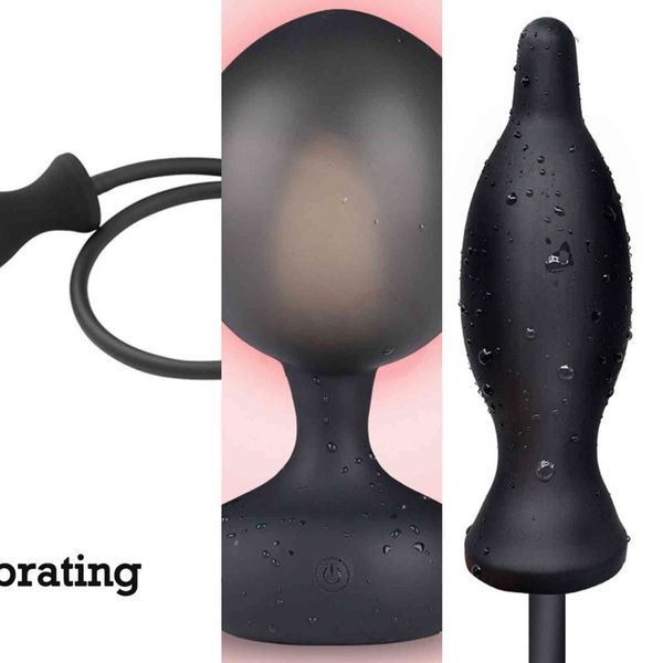 Nxy Sex Vibrators Inflable Anal Plug Dildo Vibrador Control Remoto Inalámbrico Masajeador de Próstata Masculina Big Butt Plugs Ano Dilatador Juguetes para Hombres 1201