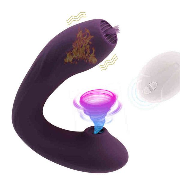 Nxy Vibradores sexuales Masturbador Masajeador vaginal Calentamiento Vibrador Remoto g Punto Estimulador Succionador de clítoris Juguetes Sexules Lamiendo Sextoy para mujeres 1209