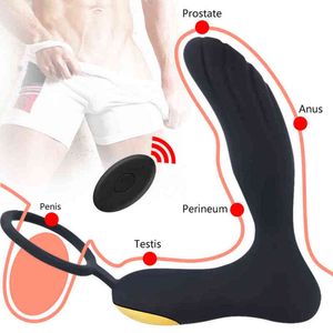 Nxy sexe vibrateurs Massage de la Prostate Anal mâle vibrateur Anal Plug stimulateur retarder l'éjaculation jeux d'anneau pour Gay Shop 1207