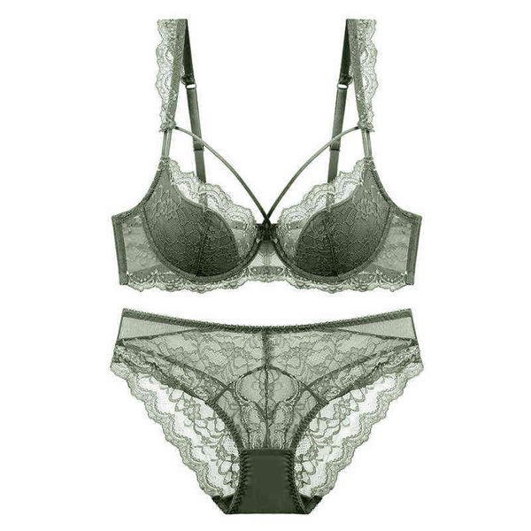 NXY sexy set 2021 Conjunto de sujetador y bragas de encaje con forro fino, ropa interior con vendaje, lencería push-up para mujer A B C D E Cup 95C 95D 1127