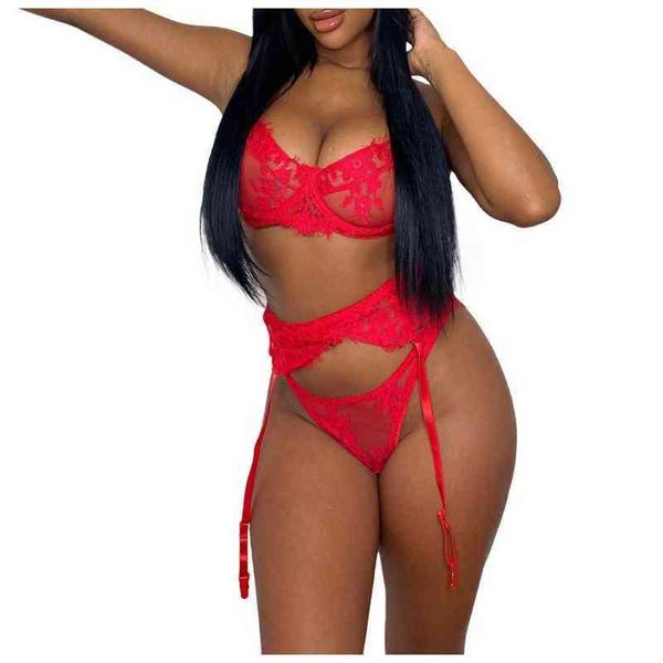 NXY – ensemble Sexy en dentelle pour femmes, sous-vêtements Bandage, Lingerie tendance, Perspective, costume fendu, soutien-gorge sans fil, culotte, 2022, 0211