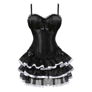 NXY ensemble sexy noir robe corset victorien Burlesque bandoulière lingerie bustiers avec jupe tutu ensemble à lacets corps shaper pour les femmes 1130