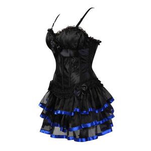Nxy sexy ensemble noir victorien robes de corset burlesque s burlesque avec jupe costumes vintage lingerie à lacets pour femmes 1130