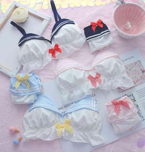 NXY sexy set Japanse Lolita Navy Lingerie met slipje Zoet Schattig Sailor Ondergoed Cos Sexy Boog Bh Set Kawaii Vrouwen Student BH5182328