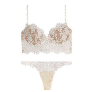 NXY sexy set Nouvelle mode Femmes Sexy ensemble de Lingerie maille découpé dentelle fleur broderie Bralette confort Push Up cils Femmes sous-vêtements culotte 1128