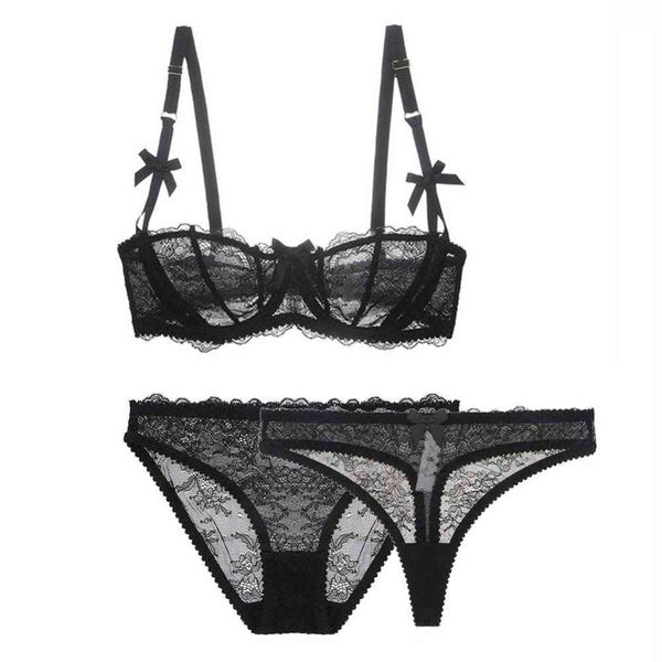 NXY ensemble sexy femmes lingerie sexy transparent à armatures dentelle ultra-mince grande taille de tasse sous-vêtement confortable ensemble de soutien-gorge 1127