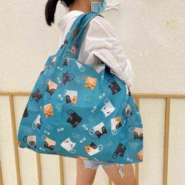 Nxy Shopping Bags Bolso De Compras Réutilisable Para Mujer Bolsa Comestibles Plegable Viaje Hombro Nailon Duradero 0209