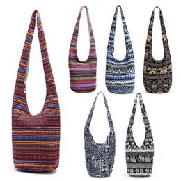 NXY Winkelen Tassen Vrouwen Hippie Schouder Travel Bag Grote Etnische Tote Handtas 220128