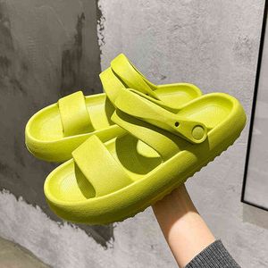 NXY Slippers Strand Dames Dikke Platform Sandalen Zomer Slide Antislip Outdoor Dames Vrouwelijke Causale Schoenen 2022 Spring 0210