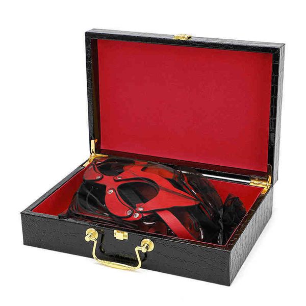 Nxy Sm Bondage loup noir rouge haut de gamme en cuir retraite Cosplay ensemble Sm menottes Gag balançoire Table pinces jouets pour adultes 1216