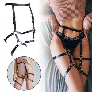 Nxy sm bondage lederen zwaard riem harajuku handgemaakte harnas goth kousebied lingerie kousen met voor sex been 1223