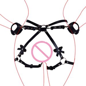 Nxy Sm Bondage Nouvelles Femmes Punk En Cuir Culotte Ceinture Bras Binder Retenue Menottes Taille Menottes Sexe Rôle Cosplay Couples Jeux Adultes 220423