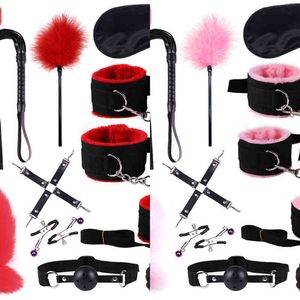 NXY SM Bondage RDIOS BD Slave Volwassen Games Seksspeeltjes Voor Vrouwen Mannen Handboeien Tepelklemmen Anale Plug Whip Collar Exotische Accessoires 1223