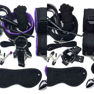 NXY SM Bondage Smlove Sex Handcuffs Tepelklemmen BDSM Touw Whip Gag Erotisch Volwassen Speelgoed voor Paar Flirten Game Anale Plug 1223