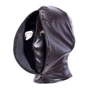 NXY SM Sex Adulte Jouet En Cuir Souple Masque Bdsm Couvrez Votre Visage Et Les Yeux Ouverts Bandage Réglable Zipper Jouets pour Couples Flirt Bondage 1220