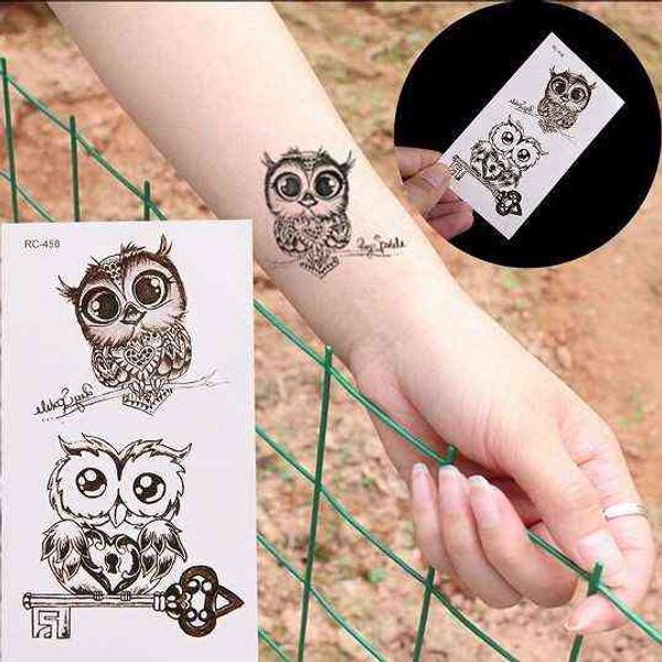 NXY Tatouage Temporaire 1 pc Jetable Hibou Mignon Étanche Autocollants Corps Pied Main Art Maquillage Résistant À L'eau 0330