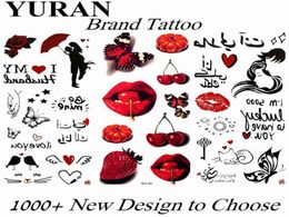 NXY Tijdelijke Tattoo Cherry Sexy Lips s Sticker voor Vrouwen Meisjes Kinderen Kinderen Waterdicht Papier Vlinder Fake Body Art Tatoos 03303188491