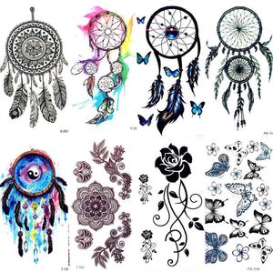 NXY Tijdelijke Tattoo Aquarel Dream Catcher Dames Tribal Sticker Zwarte Dreamcatcher Fake Flash Tatoo Girl Body Arm Shoulder 0330