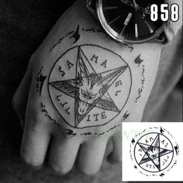 NXY Tijdelijke Tattoo Waterdichte Sticker Satan Lucifer Circle Stuuring Fake Tatto Flash Tatoo Hand Back Art S voor Jongen Dames Heren 0330