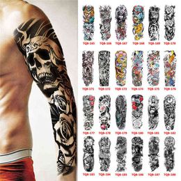 NXY tatouage temporaire autocollant étanche Totem géométrique bras complet grande taille manches Tatoo faux Tatto Flash s pour hommes femmes 0330