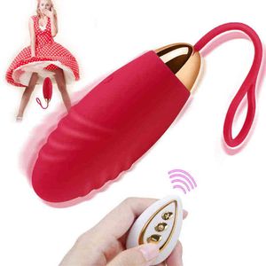 NXY Toy10 Speed ​​Silicone Bullet Egg Vibrateurs pour les femmes Télécommande sans fil vibration USB Massage rechargeable Ball Adult Sex Q0508260W