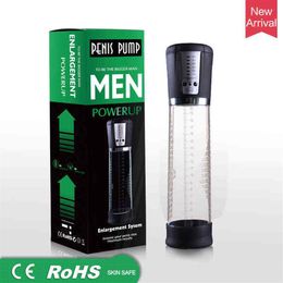 NXY USB Oplaadbare penis vergroting vacuümpomp elektrische automatische penispomp krachtige penis vergroting extender voor mannen 0121293X