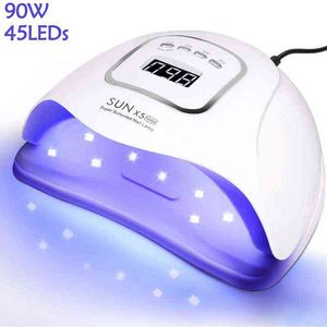 NXY UV LED -lamp voor nagels met geheugenfunctie Gel Pools Drying 45 LEDS MANICURE Huisgebruik en nagelsalon 220624