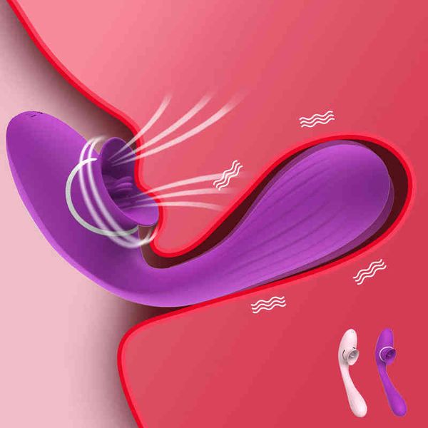 NXY Vibrators 10-Frequency Tongue Licking And Vibrating Sucking Femme Clitoris Sucker Nipple Vibrator Sex Toys Pour Femmes 220427