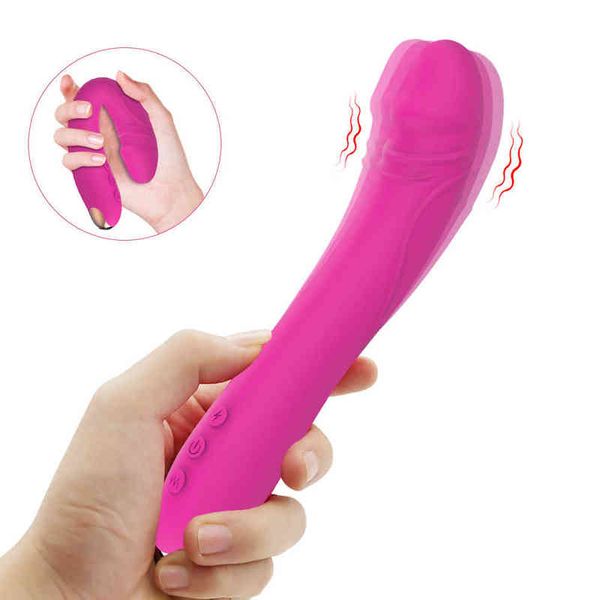 Vibradores Nxy 10 Modos Real Dildo Vibrador para Mujeres Suave Vagina Clítoris Estimulador Masajeador Masturbador Femenino Productos Sexuales Adulto 18 220505