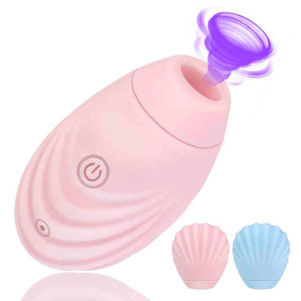 NXY Vibromasseurs 7 Modes Vibromasseur de succion clitoridien Flexible Oral Licking Vibration Mini Shell Nipple Stimulation Massager Sex Toys pour femmes 220110