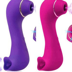 NXY Vibrateurs Clitoral Sucking Licking Vibrator Double Head G Spot Stimulator Vaginal Massageur oral Sex Toys for Women Couples 0104