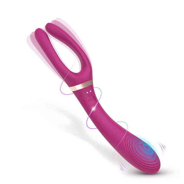 NXY Vibrateurs Couple Silicone Sex Toys Flexible Lapin Pince Forme Vibrateur Adulte Sucer Clito Jouet Trigeminal 0104