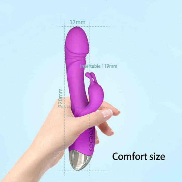 NXY Vibrateurs Gode Femme Baguette Magique Vaginale G Spot Clitoris Masseur Masturbateur Lapin Vibrador Sex Toys Marchandises Pour Adultes 0409