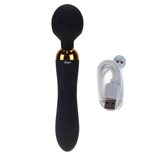 Vibromasseurs NXY Vibromasseur à double tête femelle stimulateur de clitoris et stimulateur de point G charge USB multifréquence grand gode bâton AV jouets sexuels pour adultes 0112