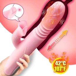 Vibradores NXY Calentamiento Consolador telescópico Vibrador de silicona Lengua Lamiendo el clítoris suave para mujeres Punto g Vibradores estimulantes Juguetes sexuales para adultos 0105