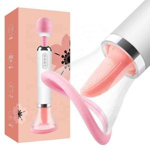 Vibromasseurs NXY Jouet sexuel de haute qualité Silicone 12 fréquences Point G féminin 3 en 1 Chauffage Léchage Sucer Langue Forme Vibrateur 0106