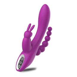NXY Vibrators Heet Verkopen 3 in 1 G Spot Konijn Anale Dildo Vibrator Voor Vrouw Clitoris Vagina Stimulator Waterdicht Massager Volwassen Seksspeeltjes 0411