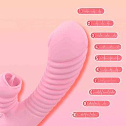 NXY vibrateurs Julang langue contraction choc mode double tête vibrant AV bâton femme masturbateur sex toy massage 0407