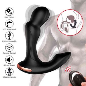 NXY Vibrateurs Mâle Prostate Masseur G Spot Stimuler Vibrateur Butt Plugs Double Moteurs 10 Modes de Vibration À Distance Anal Sex Toys Pour Hommes 1119
