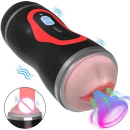 NXY Vibrators Masturbadores Masculinos Con Ventosa Eléctrica Para Hombres, Juguete Seksuele De Bolsillo Vagina Y Boca Realista1209