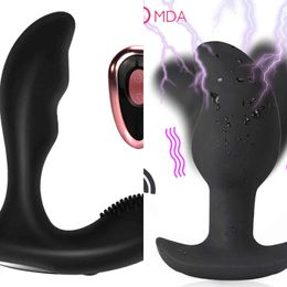 NXY Vibrators Nieuwe elektrische schok Anal G Spot Male prostaat Massager Wireless afstandsbediening Vibrerend plug vibrator Sekspeeltjes voor mannen Gay 1119