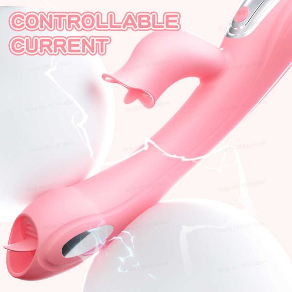 Vibradores NXY Nuevo vibrador de descarga eléctrica para mujeres Consolador para lamer la lengua Masturbación vaginal femenina Juguete sexy 18+ G-spot Orgasm Sex Machine 230508