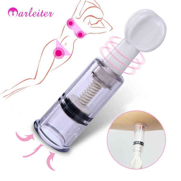 NXY Vibrateurs Nipple Sucker Pussy Pump Agrandissement Stimulateur de clitoris S m l xl Pince à seins Pompe à vide de sein Jeu pour adultes Sm Sex Toys pour femmes 0104