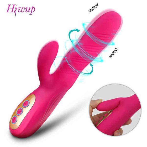 Vibradores NXY Potente conejo Punto G Consolador Vibrador Masajeador vaginal con fuerte 10 Vibración 12 Juguetes sexuales giratorios para mujeres Tienda de adultos 0407