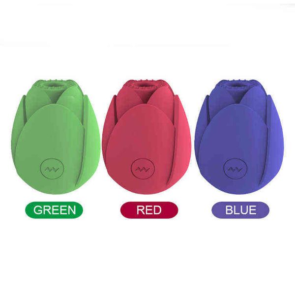 Vibradores NXY Rojo Azul Verde 10 Velocidad de frecuencia Pequeño Succionador de silicona Vibrador Juguetes sexuales Vibrador de rosa para mujer 0411