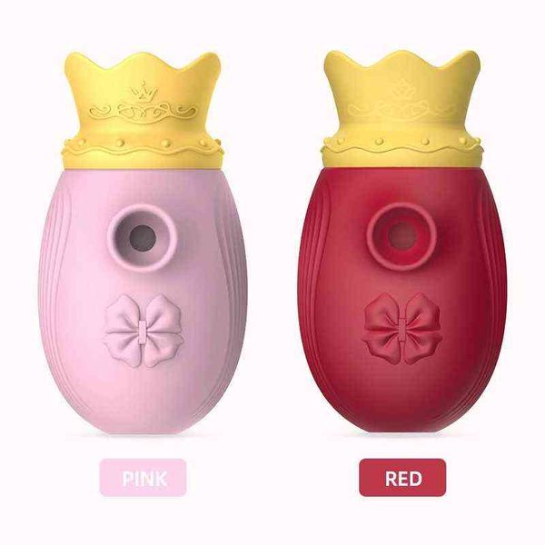 NXY vibrateurs étanche Silicone clito sucer vibrateur Sex Toy femmes mamelon stimulateur ventouse Rose couronne pour adulte 0104