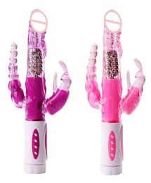 NXY Vibrators Hele G-spot Vrouwelijke roterende dubbele kop dildo voor vrouwen volwassen speeltjes konijn vibrator 01062692771